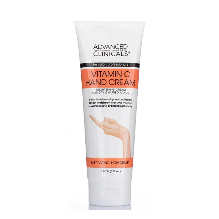 ADVANCED CLINICALS Vitamin C Hand cream Brightening For Dry Chapped Hands for salon professional كريم اليدين بالفيتامين سي من ادفانسد كلينيكالز