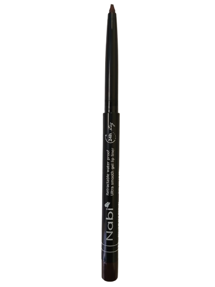 AGL13 BLACK BROWN Up to 24H Waterproof Retractable Gel Lip Liner Pencil with Sharpener Matte Finish