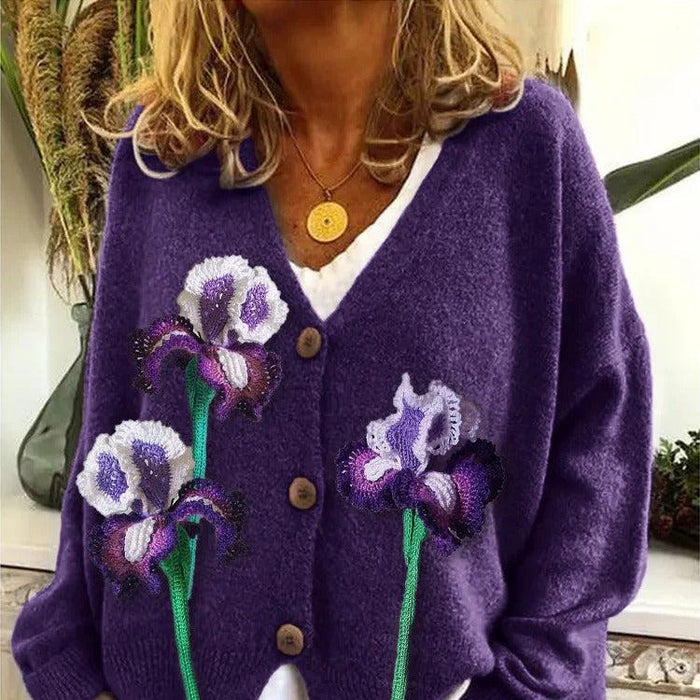 Ailish boho patterned cardigan in vibrant floral and striped prints with a relaxed fit