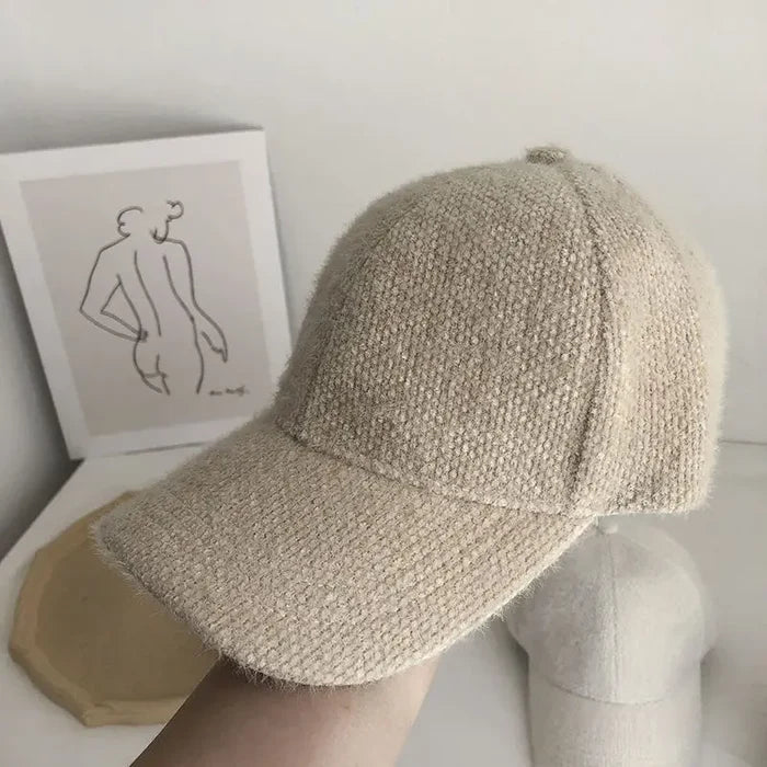 Alissa minimalist baseball cap with adjustable back strap in white, pink, black and khaki