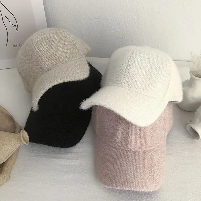 Alissa minimalist baseball cap with adjustable back strap in white, pink, black and khaki