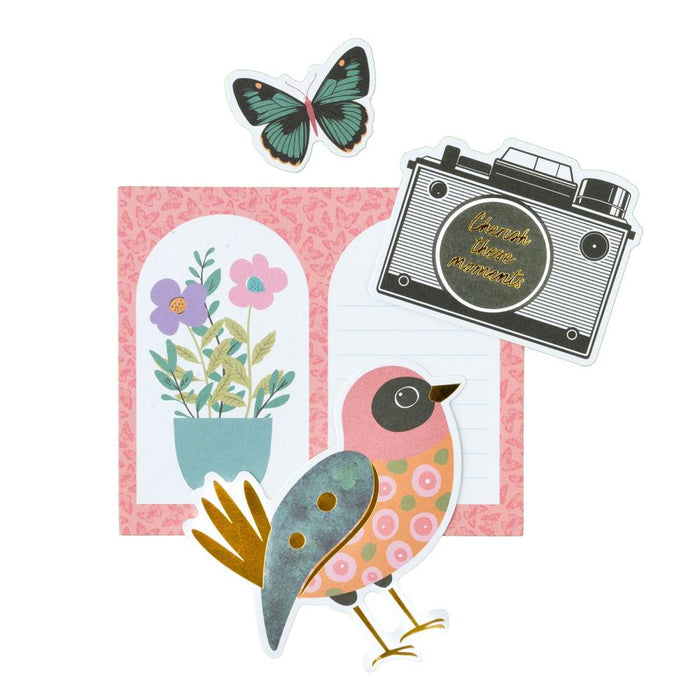 American Crafts - Ephemera Die-Cuts 66/Pkg - Icons, Gold Foil - April And Ivy. Introducing April and Ivy by American Crafts- a paper collection that effortlessly combines vintage allure, eclectic flair, and vibrant energy. Available at Embellish Away located in Bowmanville Ontario Canada.