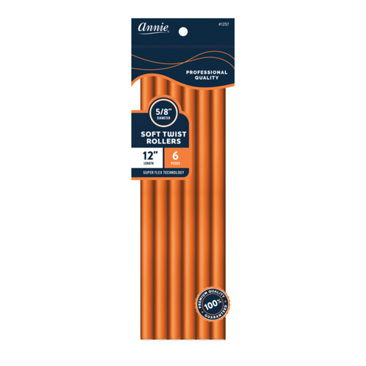 Annie Soft Twist Hair Rollers 5/8 Inch, 6 Count, Orange