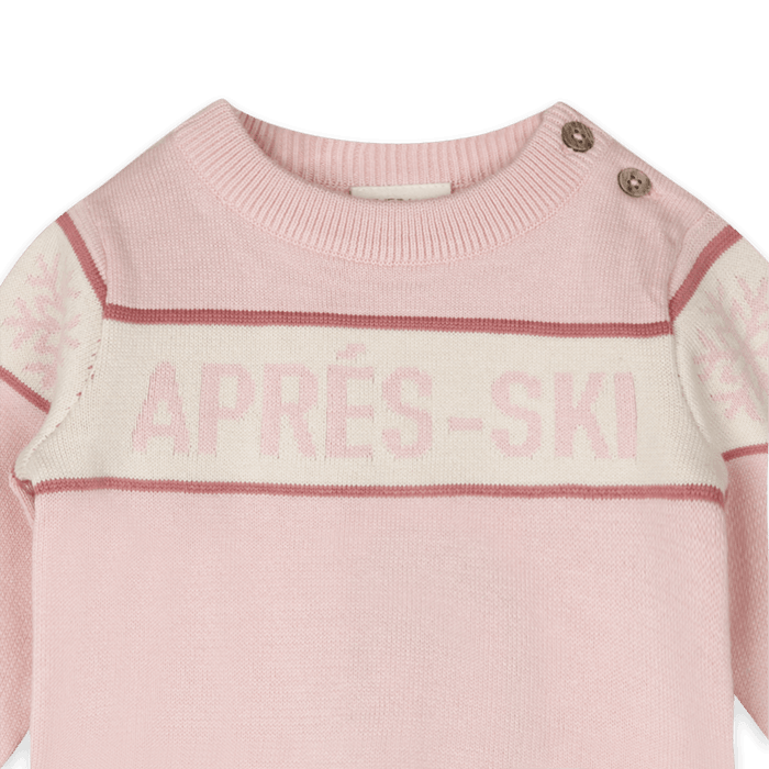 Sweet Pink Apres Ski Baby Knit Wordy Pullover, Detail