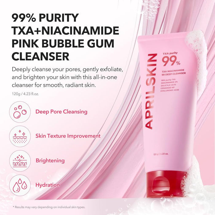 April Skin TXA Niacinamide 99 Deep Cleanser 120g منظف أبريل سكين العميق TXA نياسيناميد 99 - Princess Cosmetics Qatar