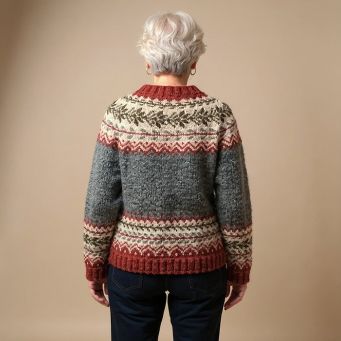 Atasha handmade-style patterned women's cardigan in a cozy knit