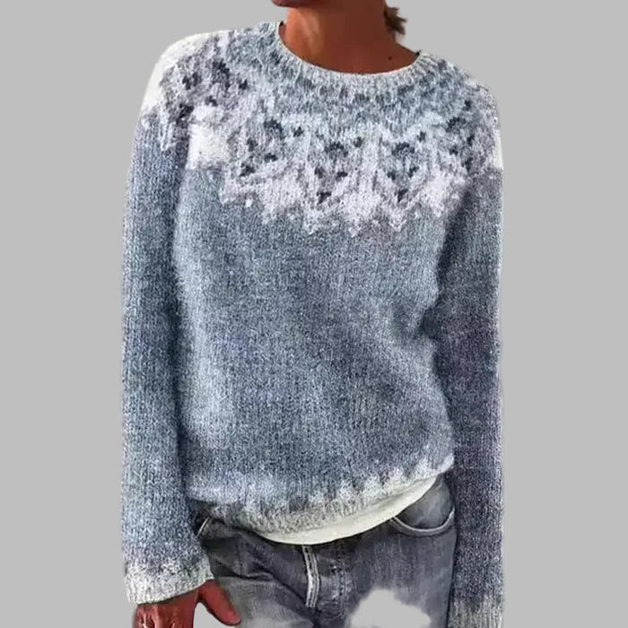 Athena patterned Icelandic-inspired women's knit sweater