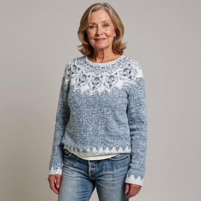 Athena patterned Icelandic-inspired women's knit sweater