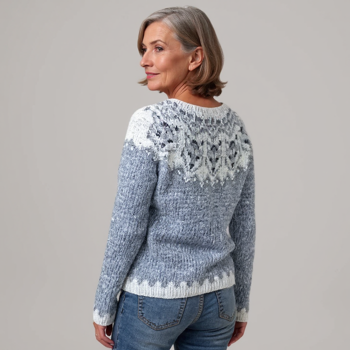 Athena patterned Icelandic-inspired women's knit sweater