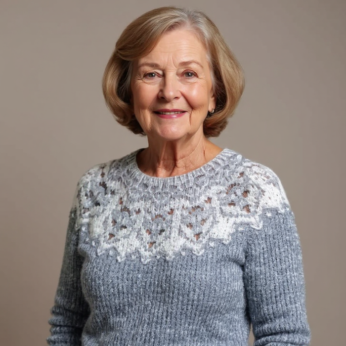 Athena patterned Icelandic-inspired women's knit sweater