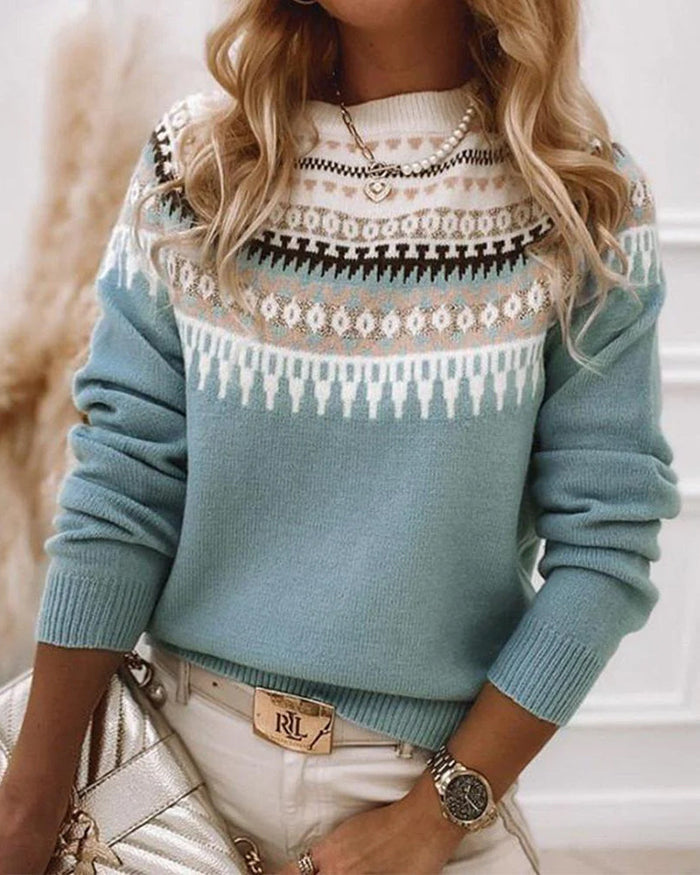 Avery Fair Isle knit sweater with classic patterned design