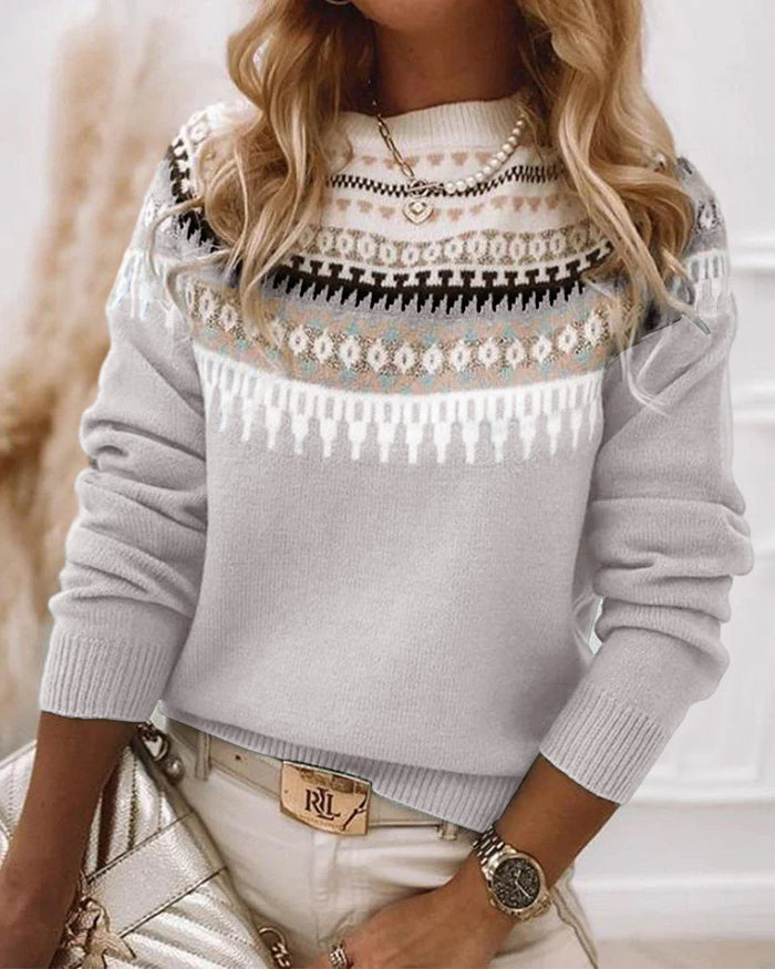 Avery Fair Isle knit sweater with classic patterned design