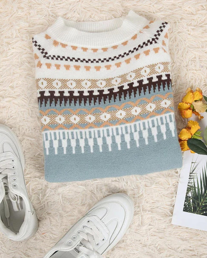 Avery Fair Isle knit sweater with classic patterned design