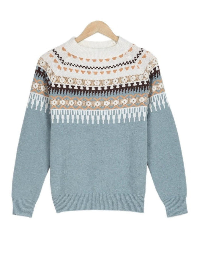 Avery Fair Isle knit sweater with classic patterned design