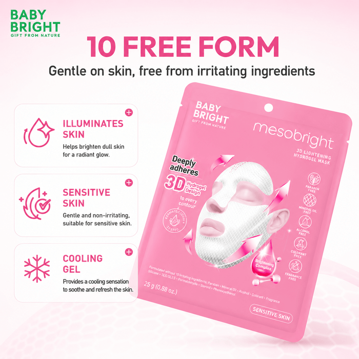 Baby Bright Mesobright 3D Lifting Net Gel Mask (1 Sheet) قناع جل بيبي برايت ميسوبرايت ثلاثي الأبعاد لشد البشرة - Princess Cosmetics Qatar