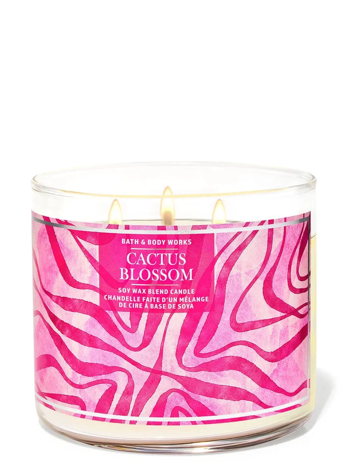BATH AND BODY WORKS Cactus Blossom Scented Candle exclusively fragranced soy wax blend candel شمعة معطرة بالزيوت الاساسية العطرية من باث اند بودي وركس