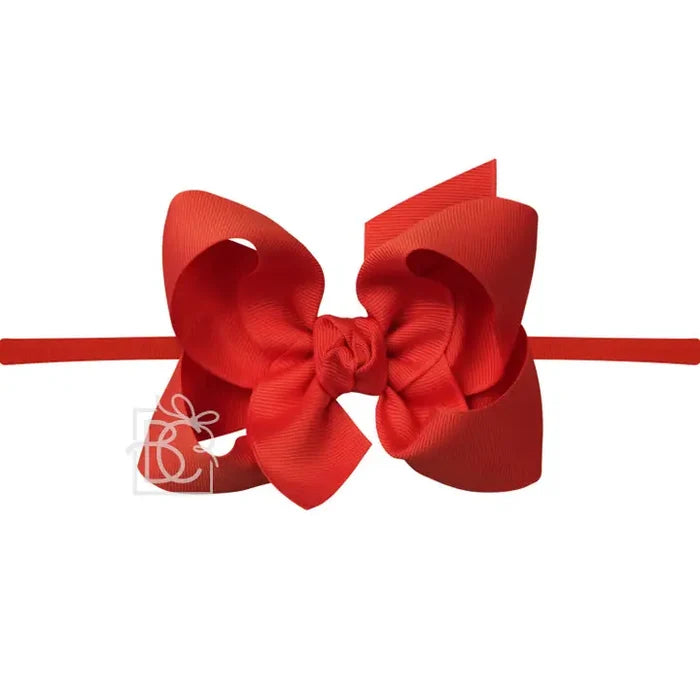 BC 4.5" Red Bow on Nylon Headband