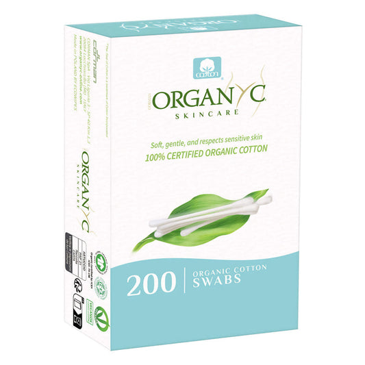Package of Organyc Beauty Cotton Swabs 200 Swabs