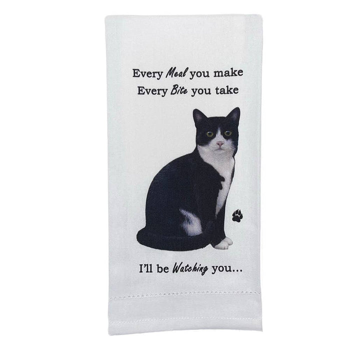 Black and White Cat Kitchen Towel - Premium Home Textiles from E&S Pets - Just $10.95! Shop now at Pat's Monograms
