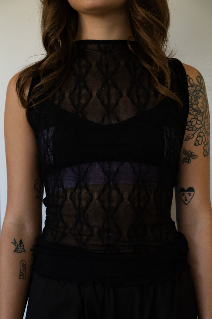 Black Flora Top