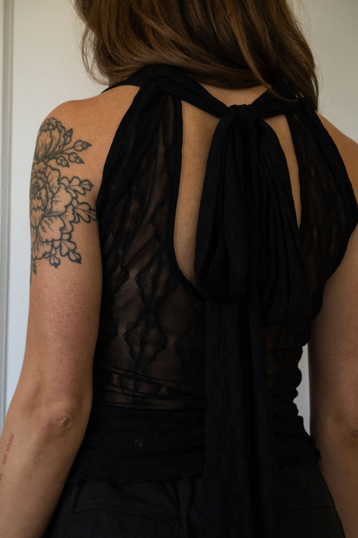 Black Flora Top