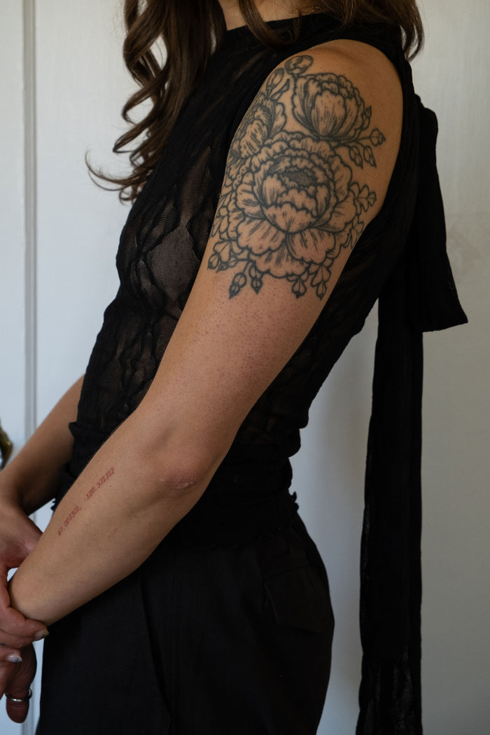 Black Flora Top