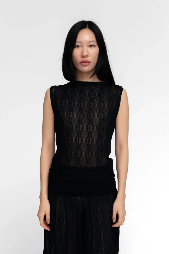 Black Flora Top