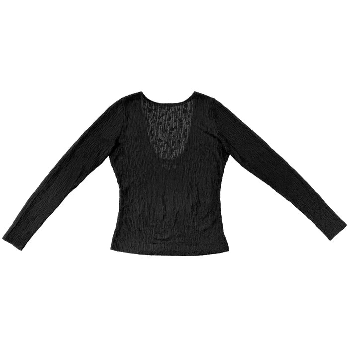 Black Flower Low Back Top