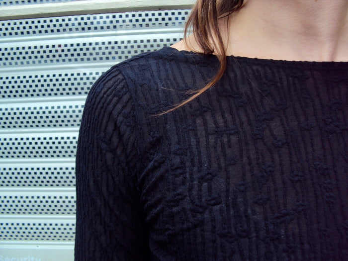 Black Flower Low Back Top