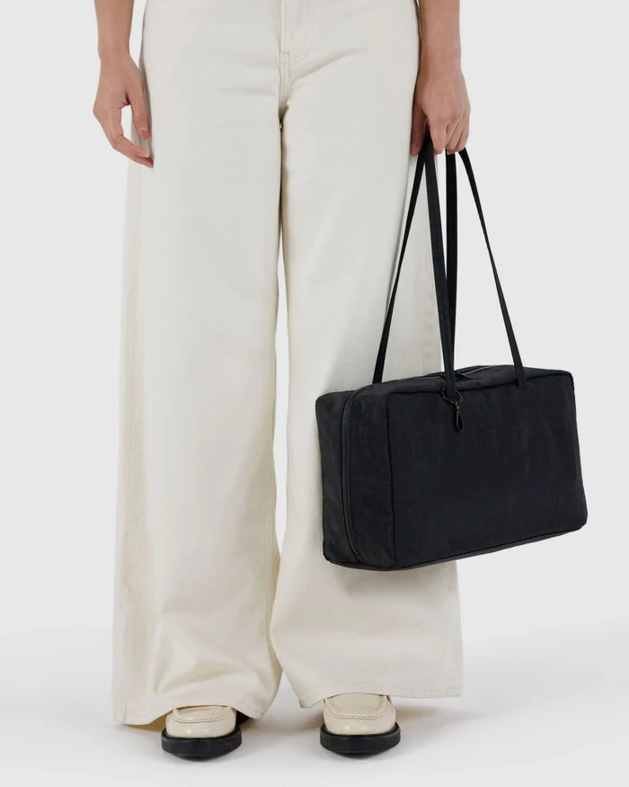 Black Medium Nylon Bowler Bag