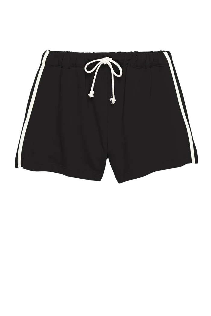 Black Stripe Eco-Terry Shorts