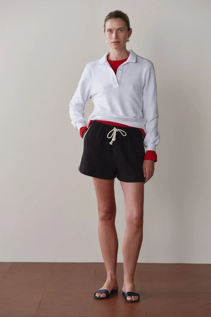Black Stripe Eco-Terry Shorts