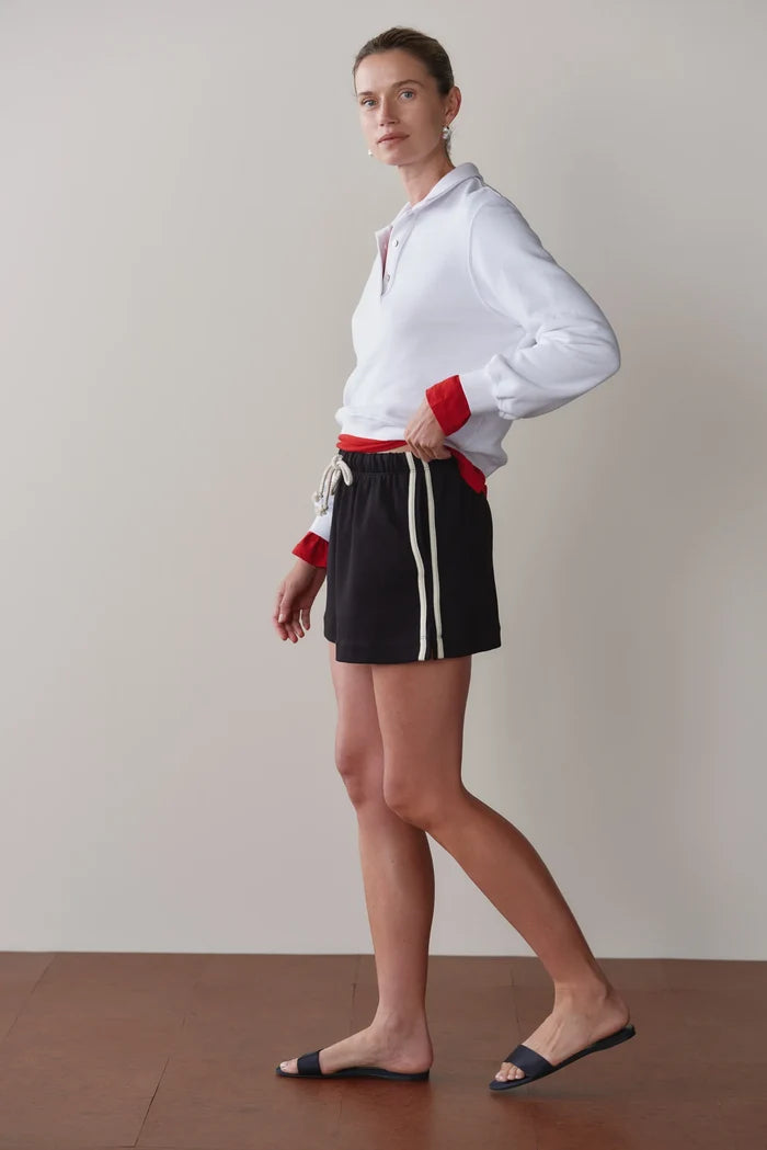 Black Stripe Eco-Terry Shorts