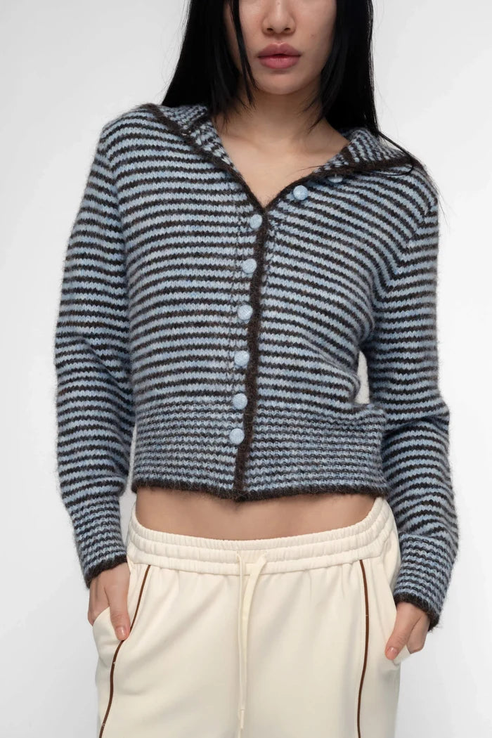 Blue Stripe Ho-Sook Knit Cardigan