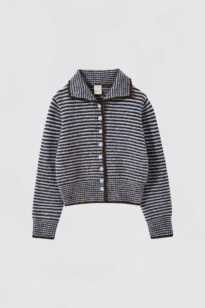 Blue Stripe Ho-Sook Knit Cardigan