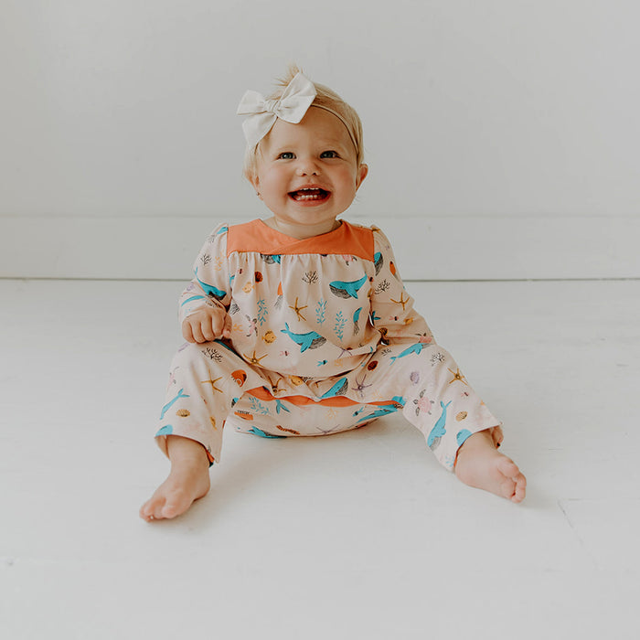Bora Bora Wrap Neck Baby Girl Jumpsuit Romper (Organic Cotton)
