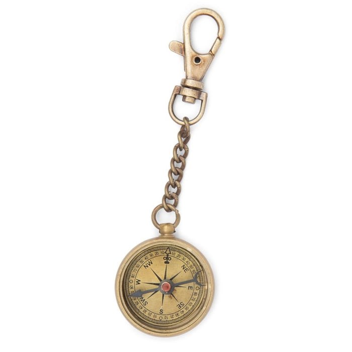 Brass Compass Keychain