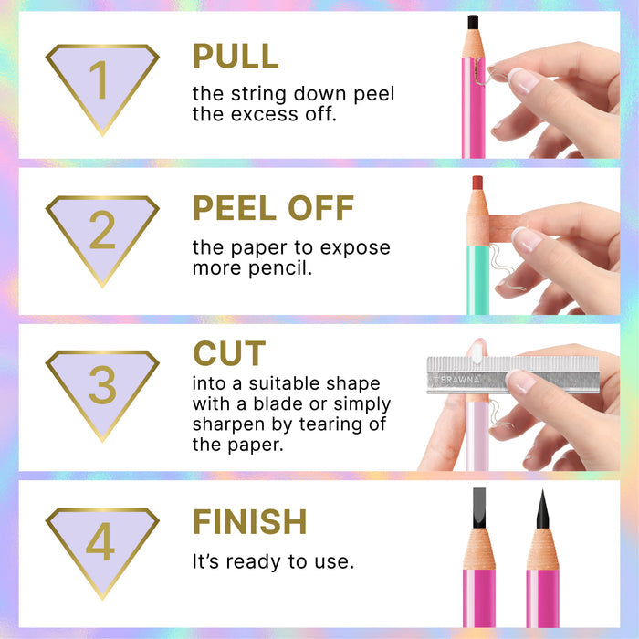 BRAWNA - Brow Pro Peel Off Pencils For Lip & Eyebrow Mapping - White