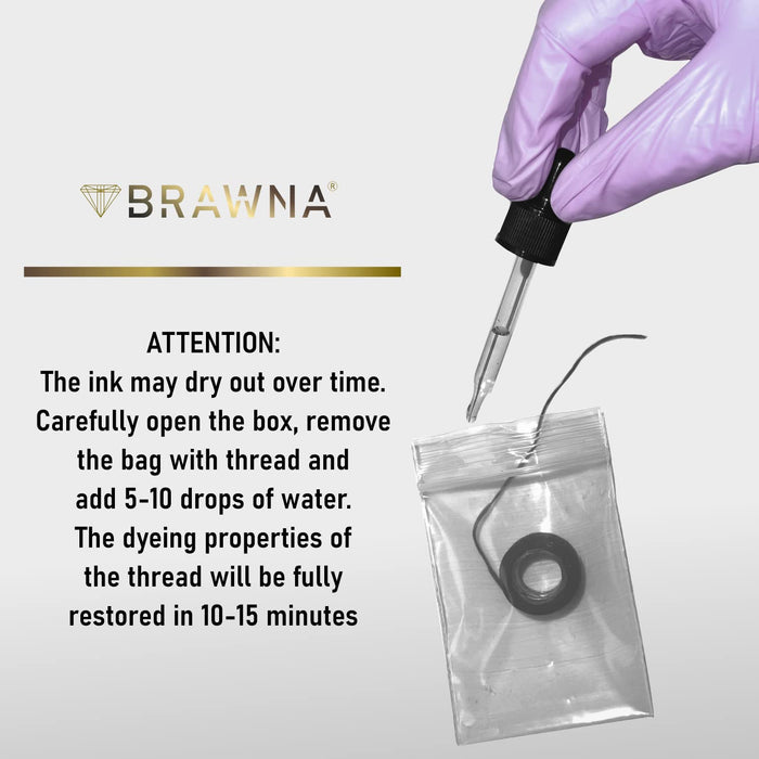Brawna - Pre Inked Mapping String for Eyebrow Measuring - Black