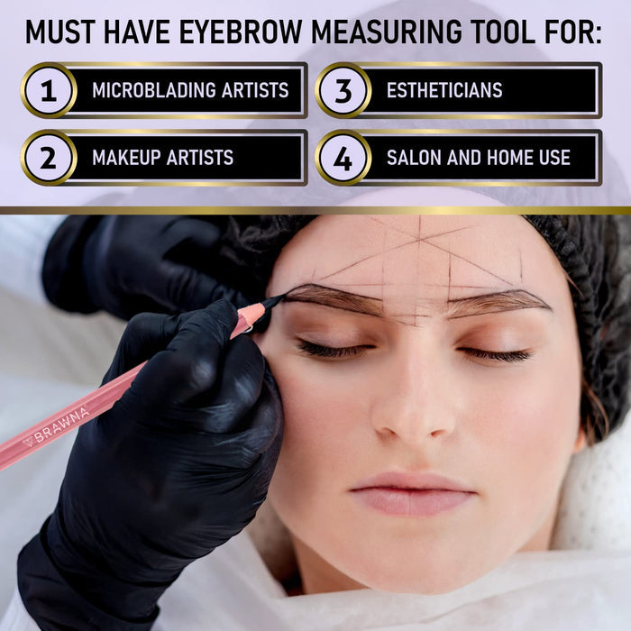 Brawna - Pre Inked Mapping String for Eyebrow Measuring - Black