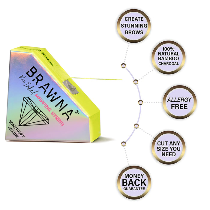 BRAWNA Mapping String for Brow and Lip Measuring - Yellow