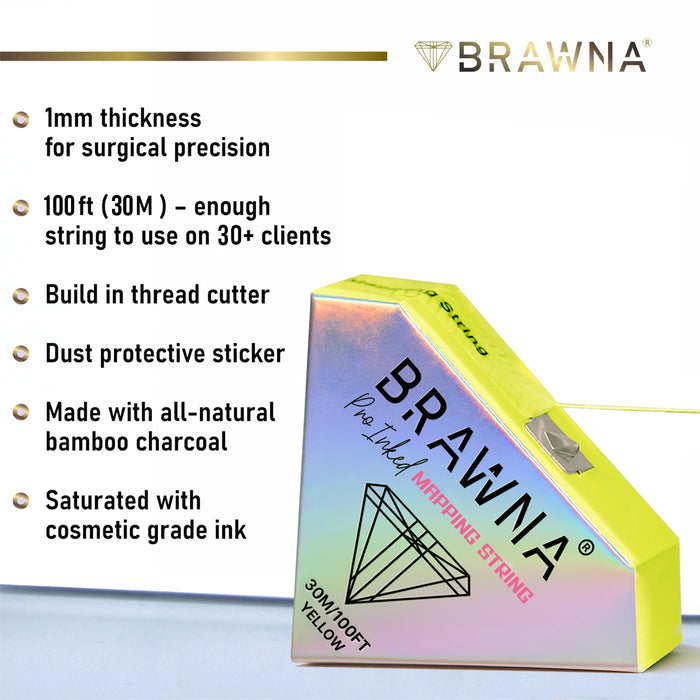 BRAWNA Mapping String for Brow and Lip Measuring - Yellow