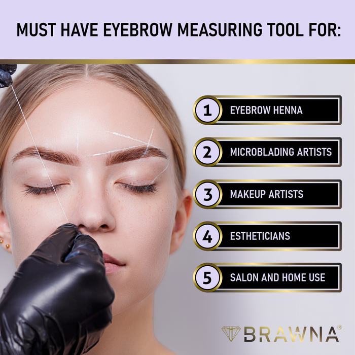 BRAWNA Mapping String for Brows and Lips Measuring - Turquoise and White
