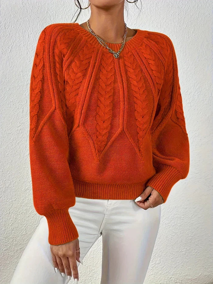 Briona classic comfort sweater shown in a soft knit, available in several colors