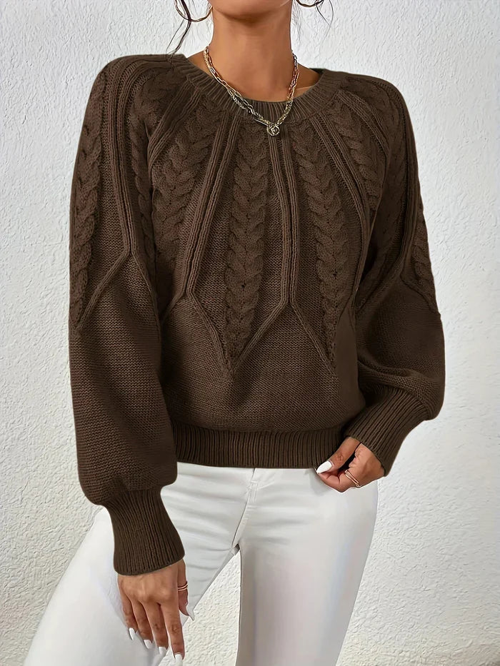 Briona classic comfort sweater shown in a soft knit, available in several colors