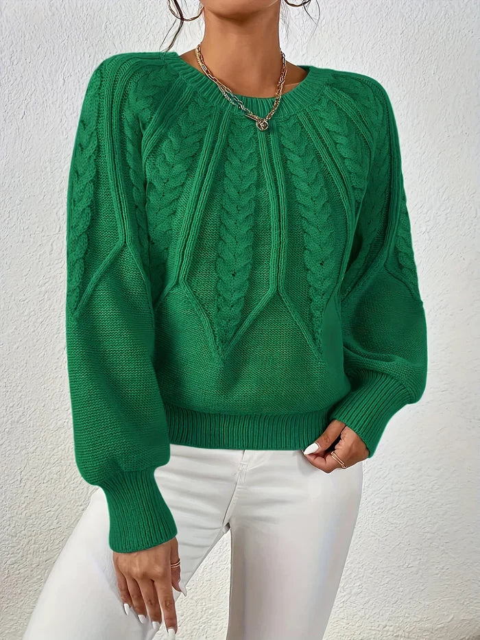 Briona classic comfort sweater shown in a soft knit, available in several colors
