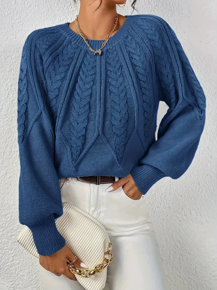 Briona classic comfort sweater shown in a soft knit, available in several colors