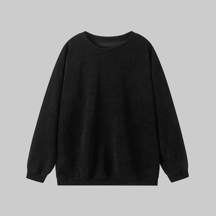 Britley cozy round neck long sleeve sweatshirt shown in a soft solid color