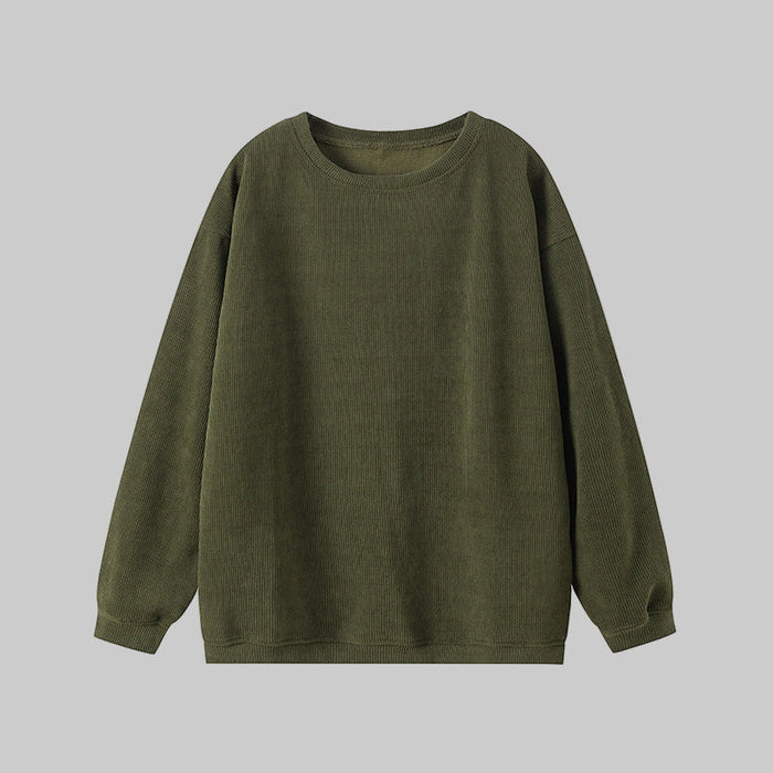 Britley cozy round neck long sleeve sweatshirt shown in a soft solid color