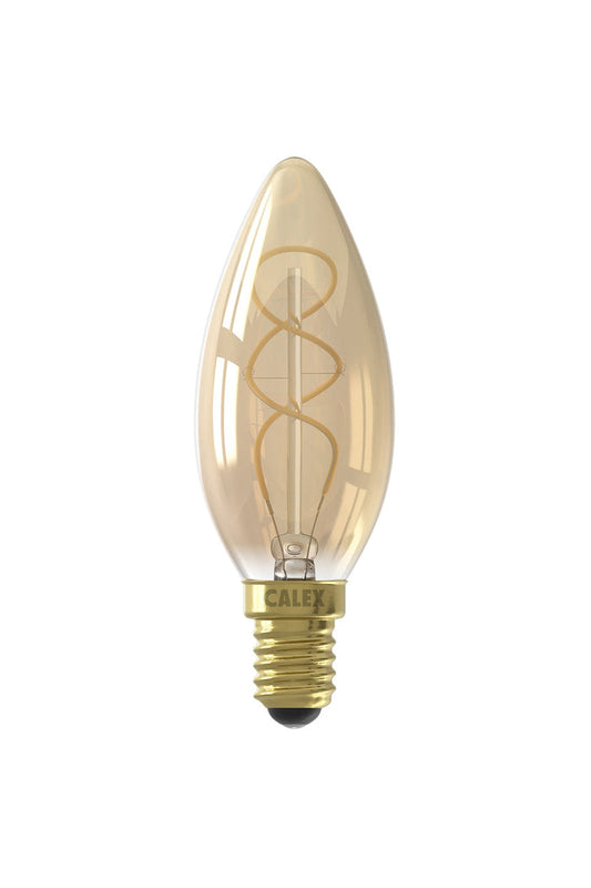 Calex Filament LED Lamp - E14 - B35 - Gold - 4W - Dimmable
